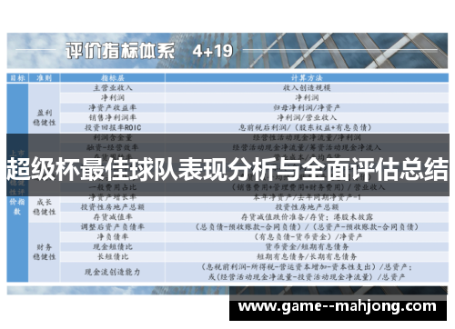 超级杯最佳球队表现分析与全面评估总结