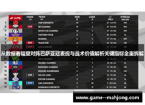 从数据看福登对阵巴萨亚冠表现与战术价值解析关键指标全面拆解 从数据看福登对阵巴萨亚冠表现与战术价值解析关键指标全面拆解